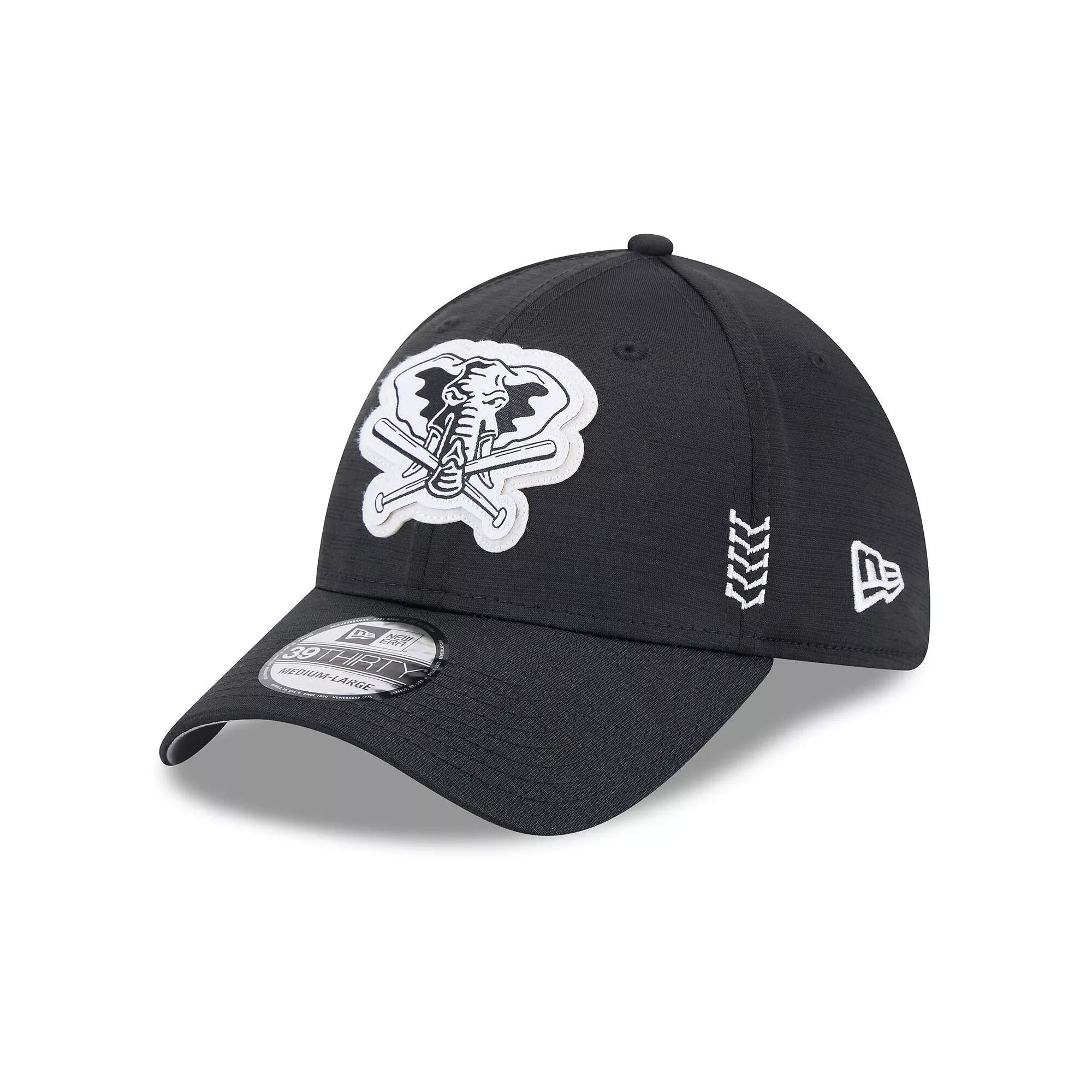 Men's New Era  Black Oakland Athletics 2024 Clubhouse 39THIRTY Flex Fit Hat, Size: Small/Medium Product Image