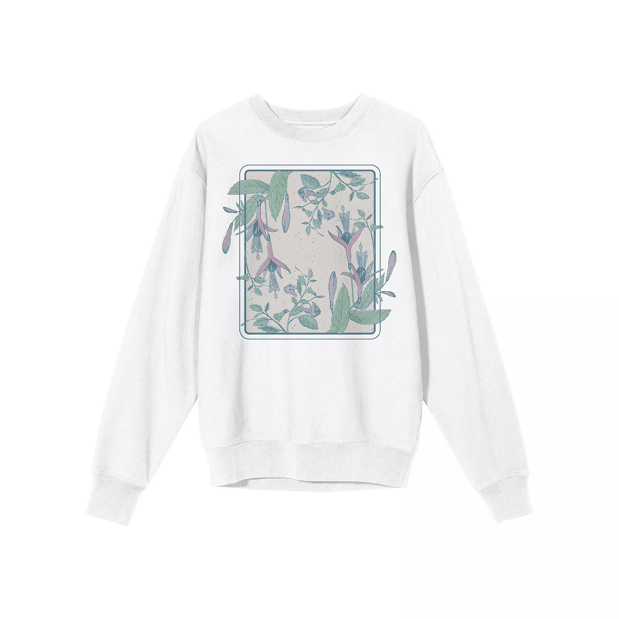 Men's Fuchsia Flower Long Sleeve Graphic Tee,  Product Image