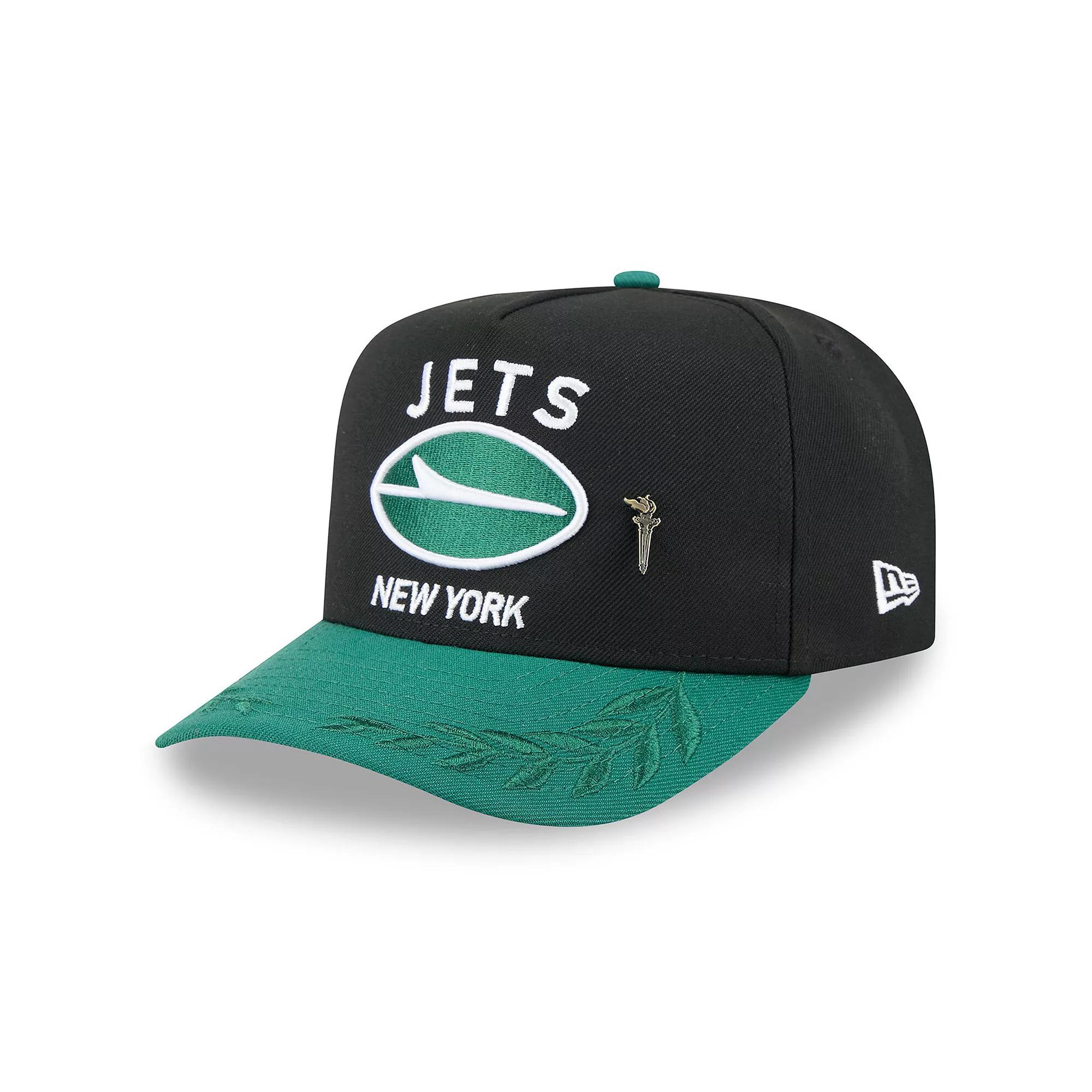 Men's New Era Black/Green New York Jets 2025 NFL Draft On Stage A-Frame 59FIFTY Fitted Hat,  Product Image