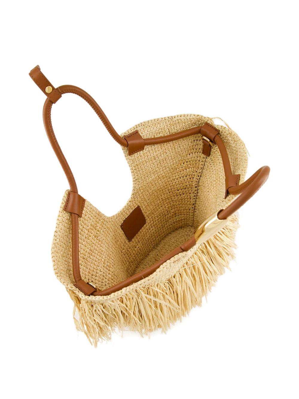 fringed straw handbag Product Image