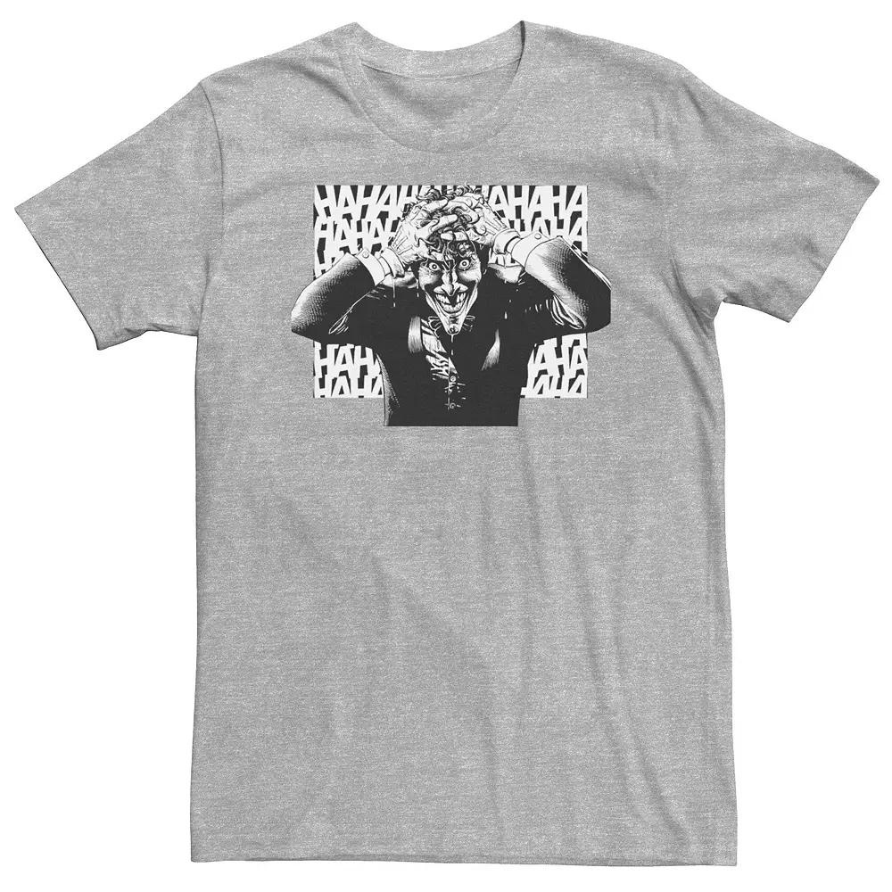 Big & Tall DC Comics Batman Crazed Joker Black & White Poster Tee, Men's,  Product Image