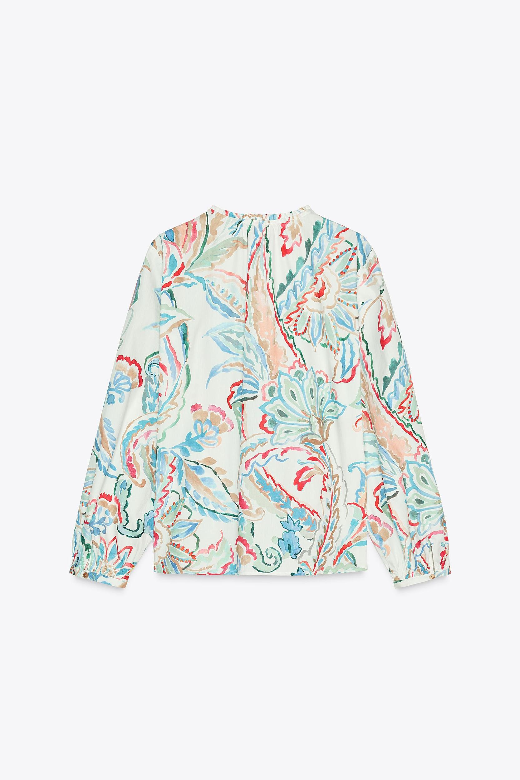 PRINTED POPLIN BLOUSE Product Image