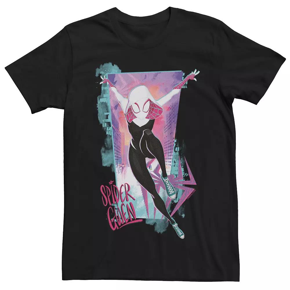 Big & Tall Marvel Spiderman Across The Spider Verse Spider-Gwen Swinging Graphic Tee, Men's,  Product Image