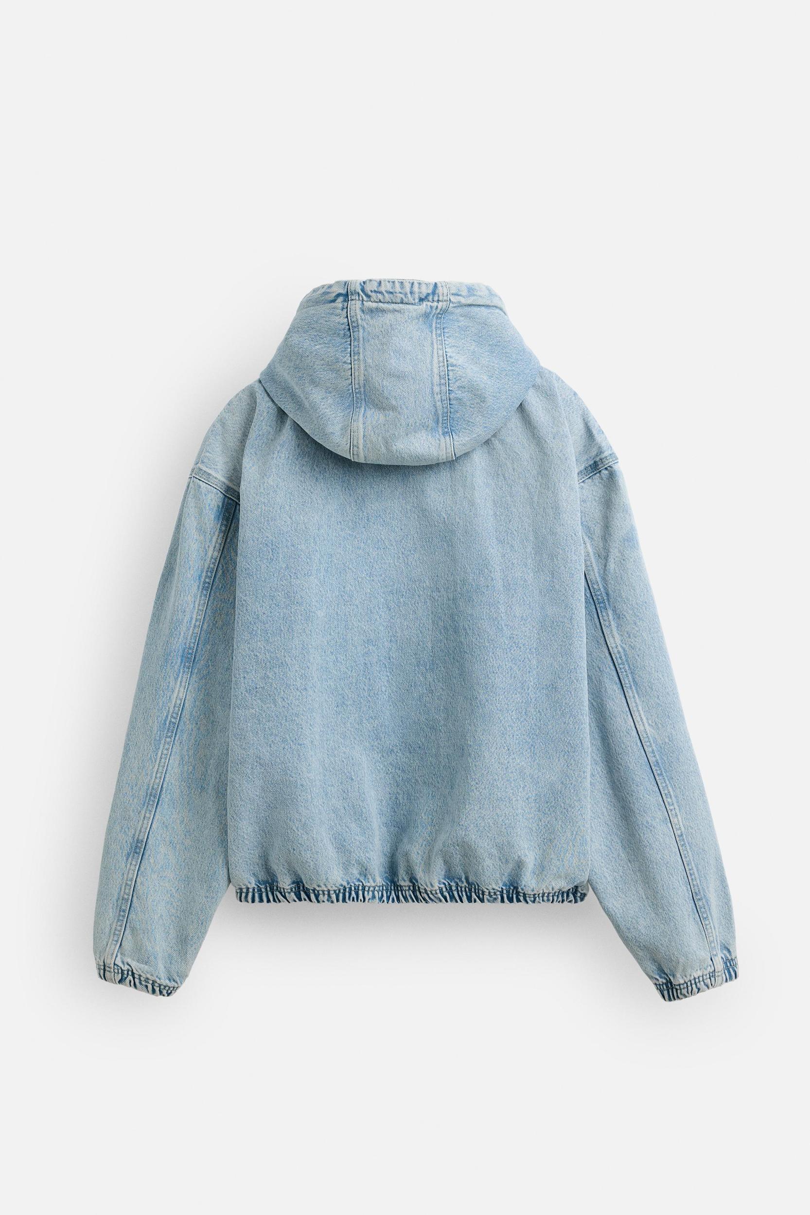 HOODED DENIM JACKET Product Image
