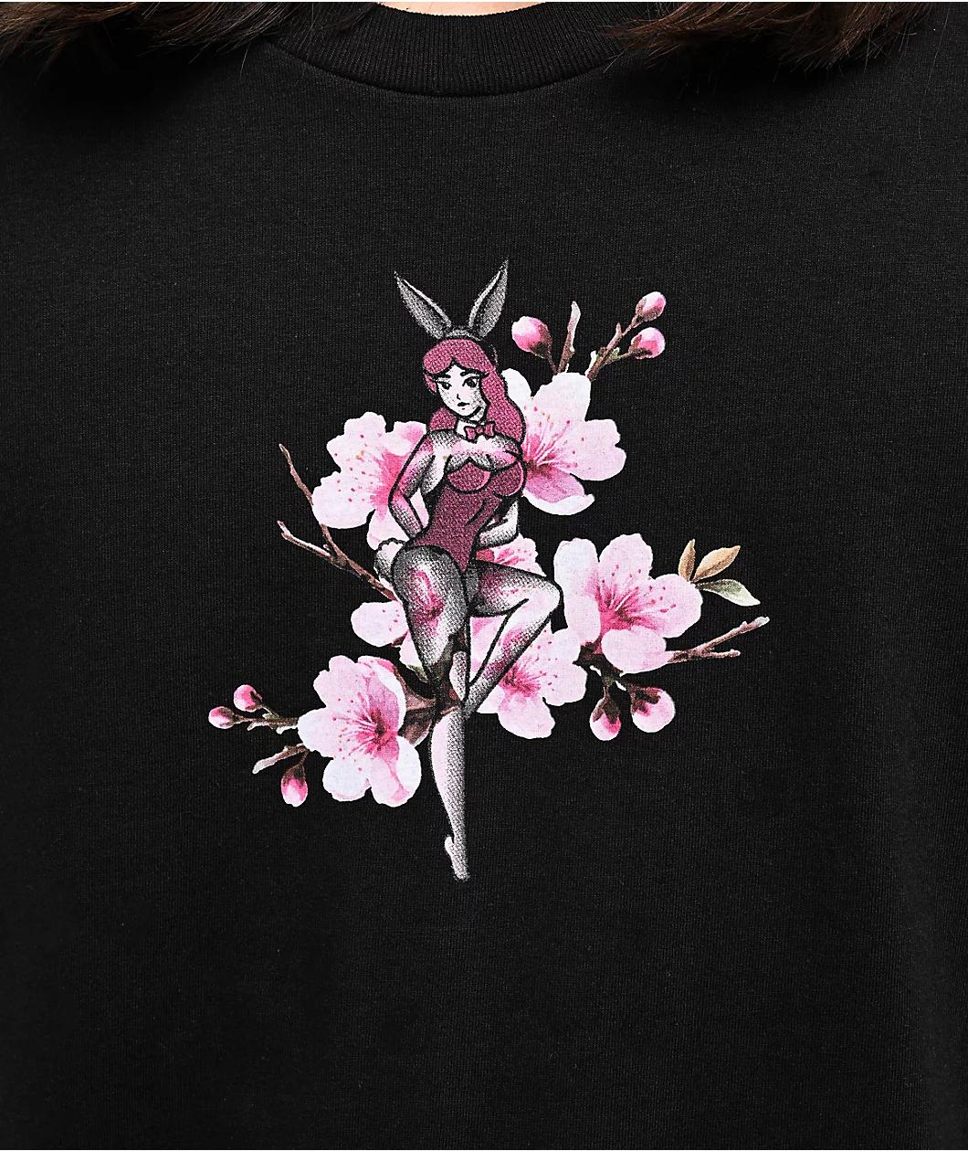 Color Bars x Playboy Blossom Black T-Shirt Product Image