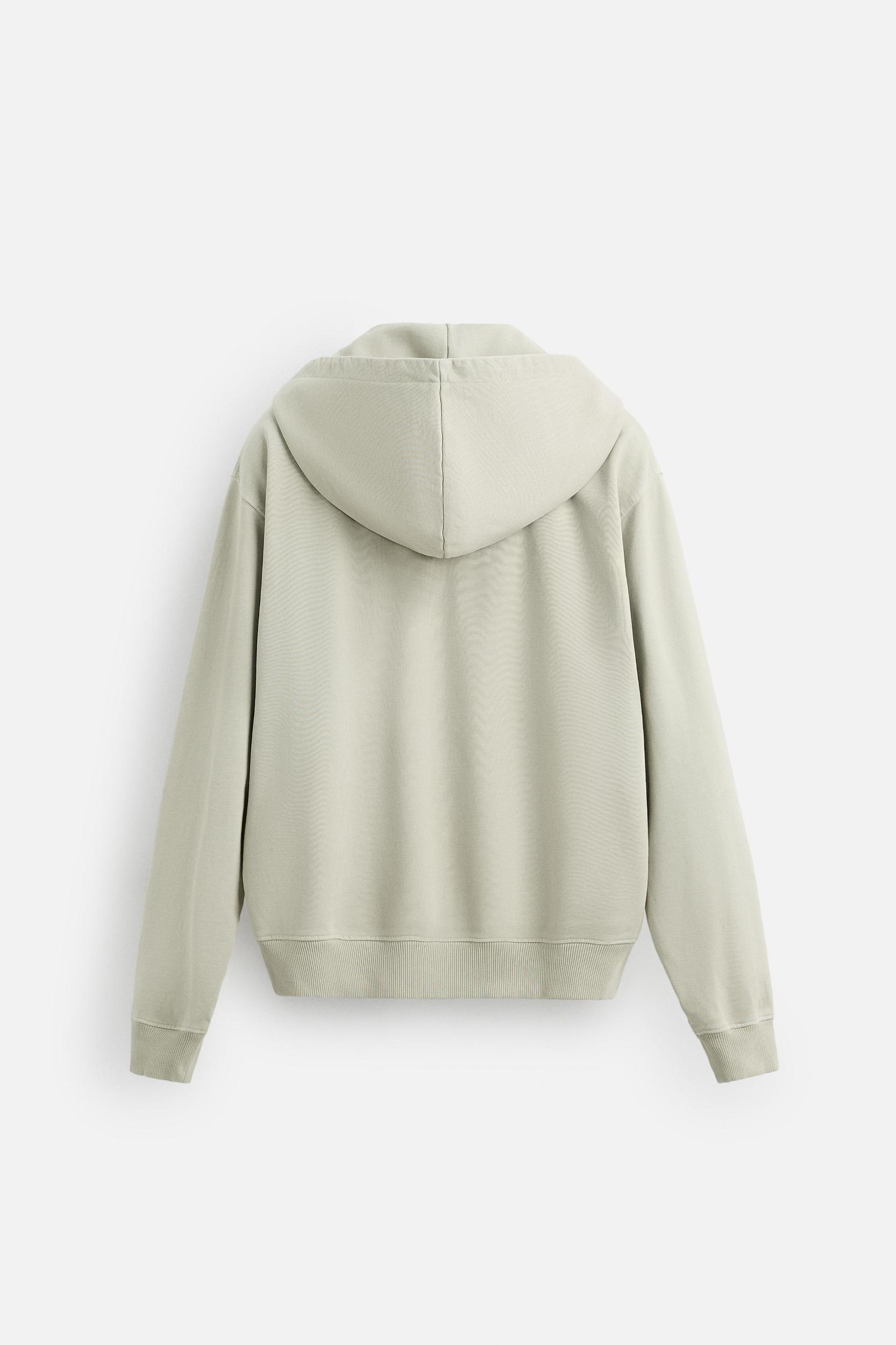 WASHED HOODED ZIP SWEATSHIRT Product Image