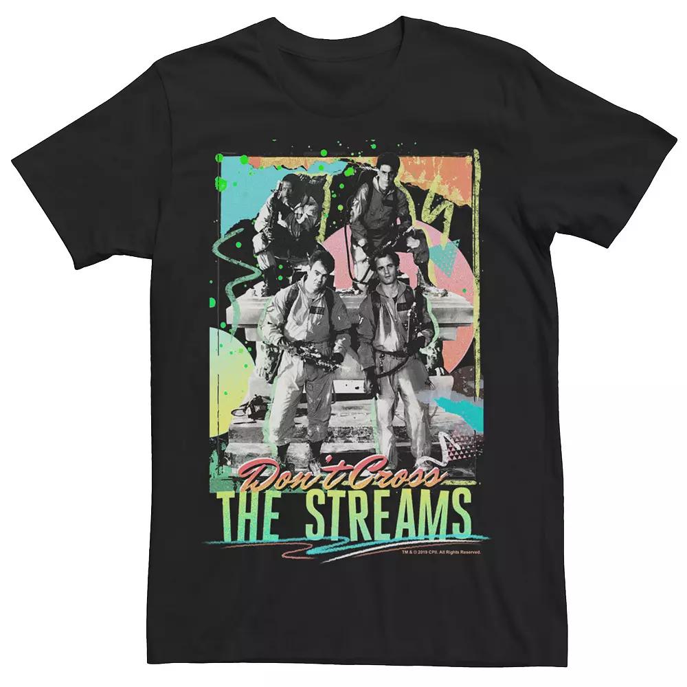 Men's Ghostbusters Don't Cross The Streams Retro Neon Poster Graphic Tee,  Product Image