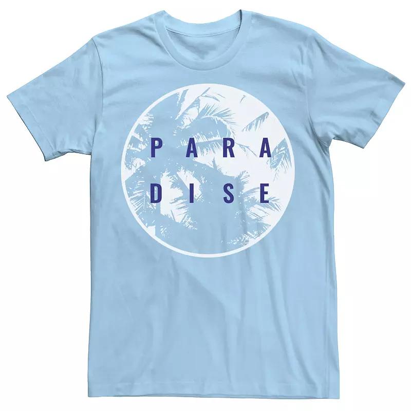 Men's Paradise Palm Tree Poster Circle Graphic Tee,  Product Image