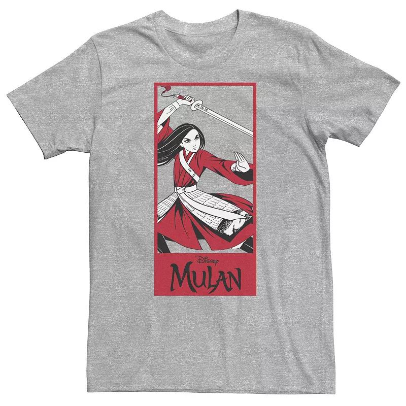 Big & Tall Disney Mulan Live Action Mulan Action Pose Panel Tee, Men's, Size: XXL Tall, Athletic Grey Product Image