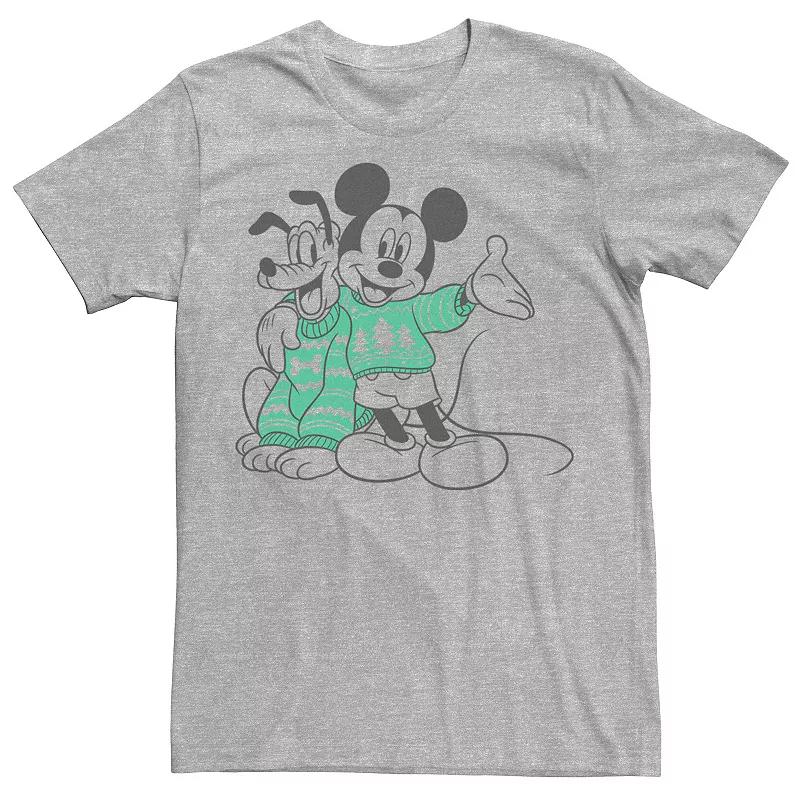 Disney's Mickey And Pluto Christmas Outline Men's Tee,  Product Image