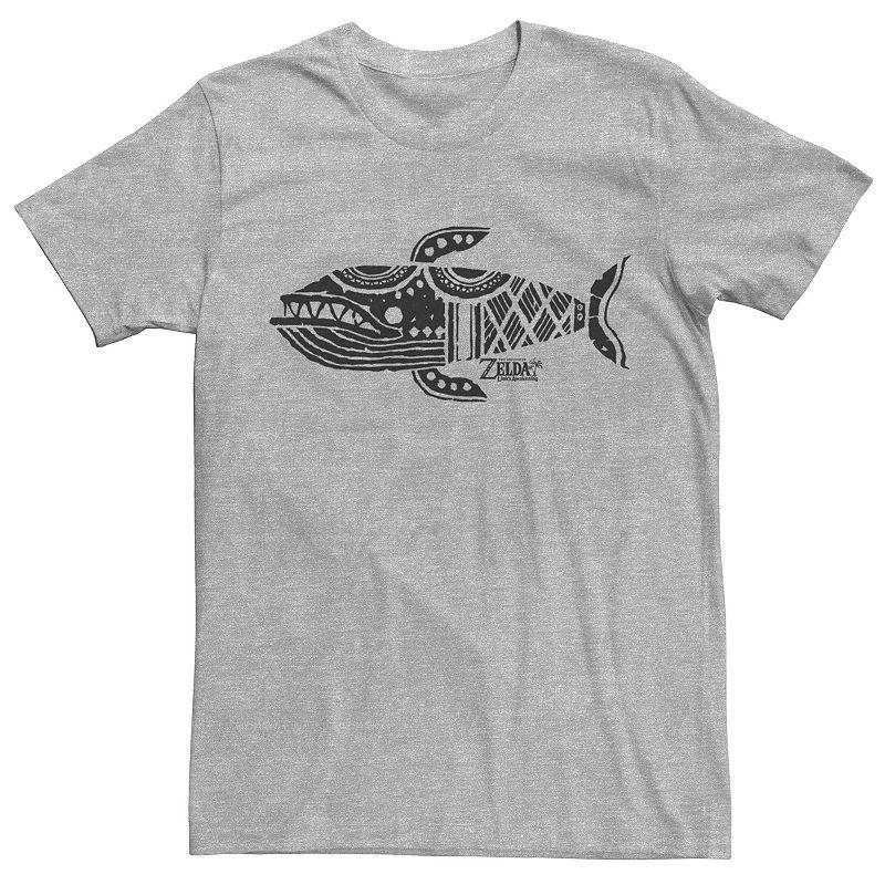 Men's Nintendo Link's Awakening Whale Hieroglyph Short Sleeve Tee, Size: XL, Athletic Grey Product Image