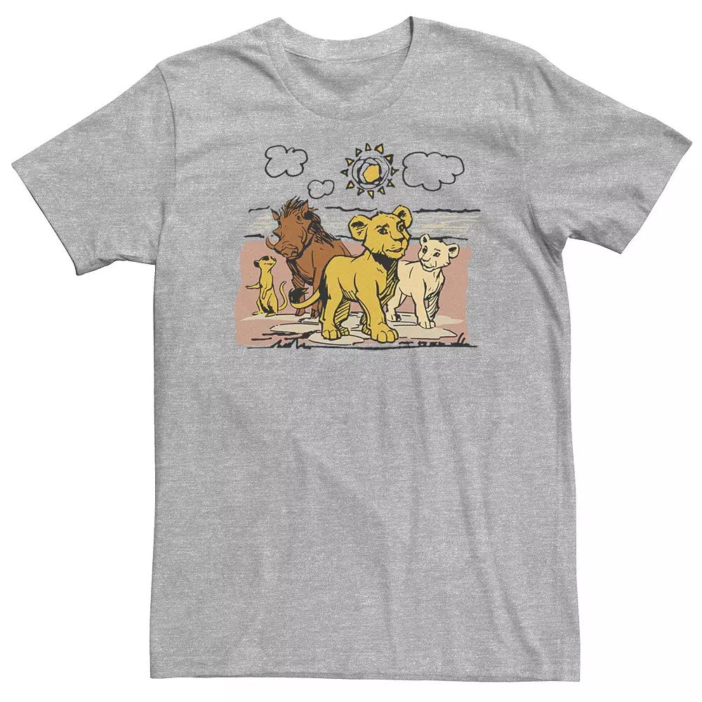 Big & Tall Disney The Lion King Live Action Sketched Group Portrait Tee, Men's,  Product Image