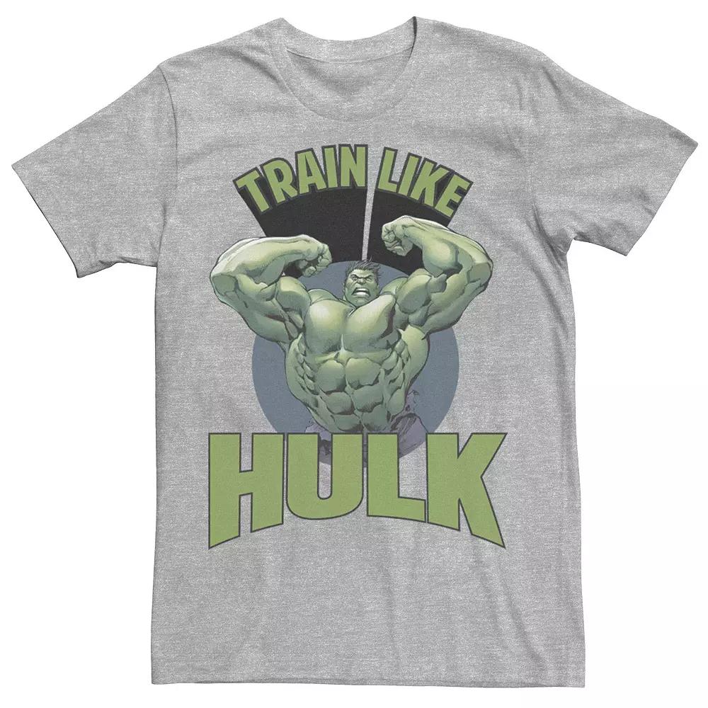 Men's Marvel Train Like Hulk Retro Circle Portrait Graphic Tee, Size: XXL, Athletic Grey Product Image