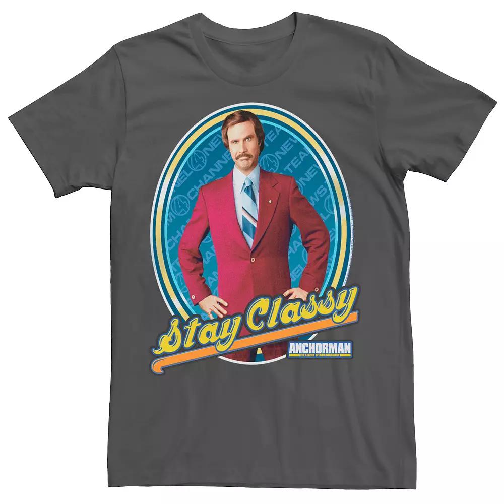 Men's Anchorman Ron Burgundy Stay Classy Framed Portrait Graphic Tee,  Product Image