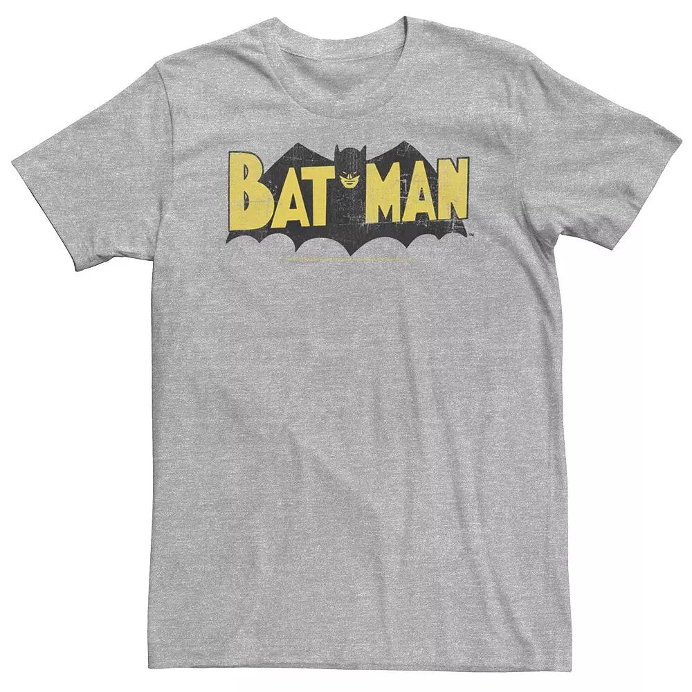 Big & Tall DC Comics Batman Large Block Text Logo Tee, Men's, Size: Large Tall, Athletic Grey Product Image