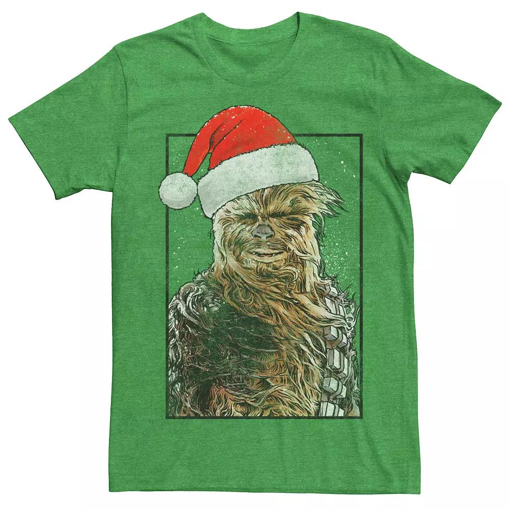 Men's Star Wars Chewbacca In Santa Hat Graphic Tee, Size: Large, Kelly Grey Product Image