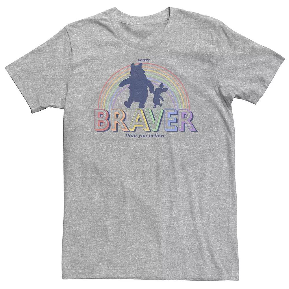 Disney's Winnie The Pooh And Piglet Big & Tall You're Braver Than You Believe Graphic Tee, Men's, Size: 4XL Tall, Athletic Grey Product Image
