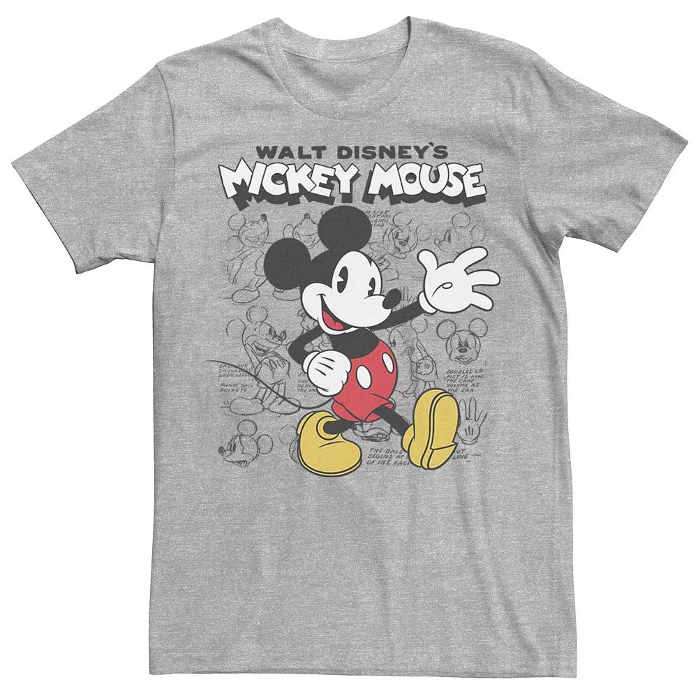 Disney's Mickey Mouse Classic Sketched Poster Men's Tee,  Product Image