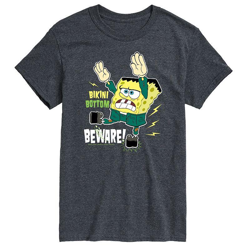 Big & Tall Spongebob Bikini Bottom Beware Graphic Tee, Men's,  Product Image