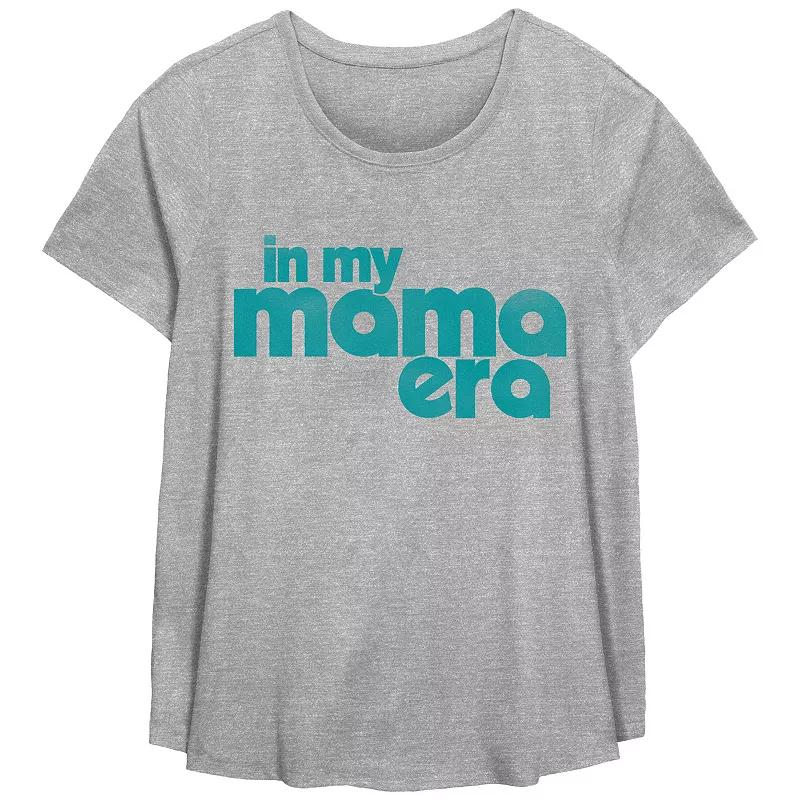 Plus Size In My Mama Era Scoop Hem Flow Graphic Tee, Women's, Size: 4XL, Grey Gray Product Image
