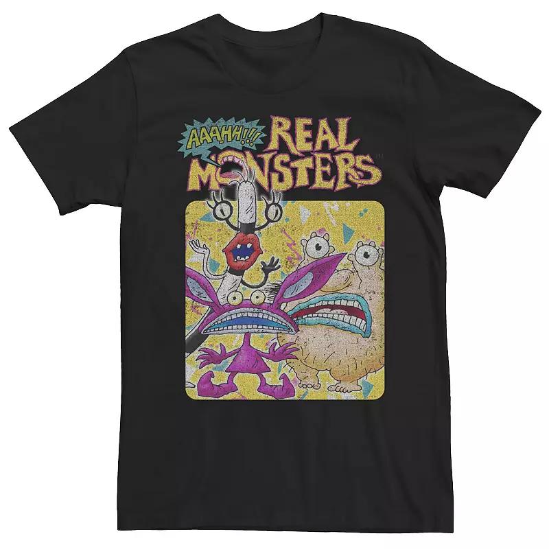 Men's Aaahh!!! Real Monsters Retro Trio Logo Tee, Size: XXL, Black Product Image