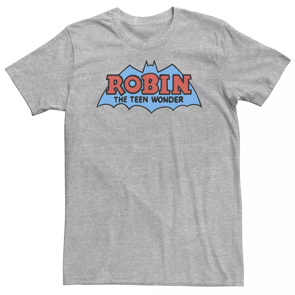 Big & Tall DC Comics Robin The Teen Wonder Classic Logo Tee, Men's, Size: 3XL Tall, Athletic Grey Product Image