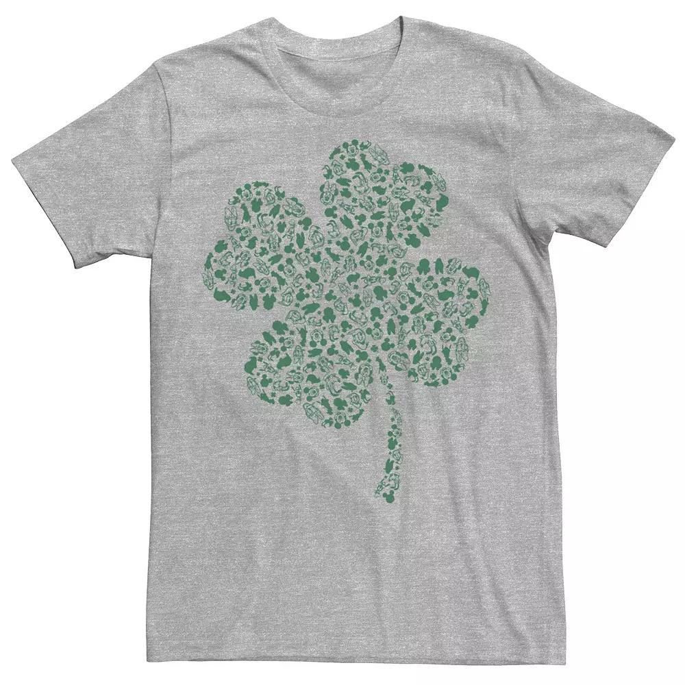 Disney's Mickey And Friends St. Patrick's Day Icon Fill Men's Tee, Size: XXL, Athletic Grey Product Image