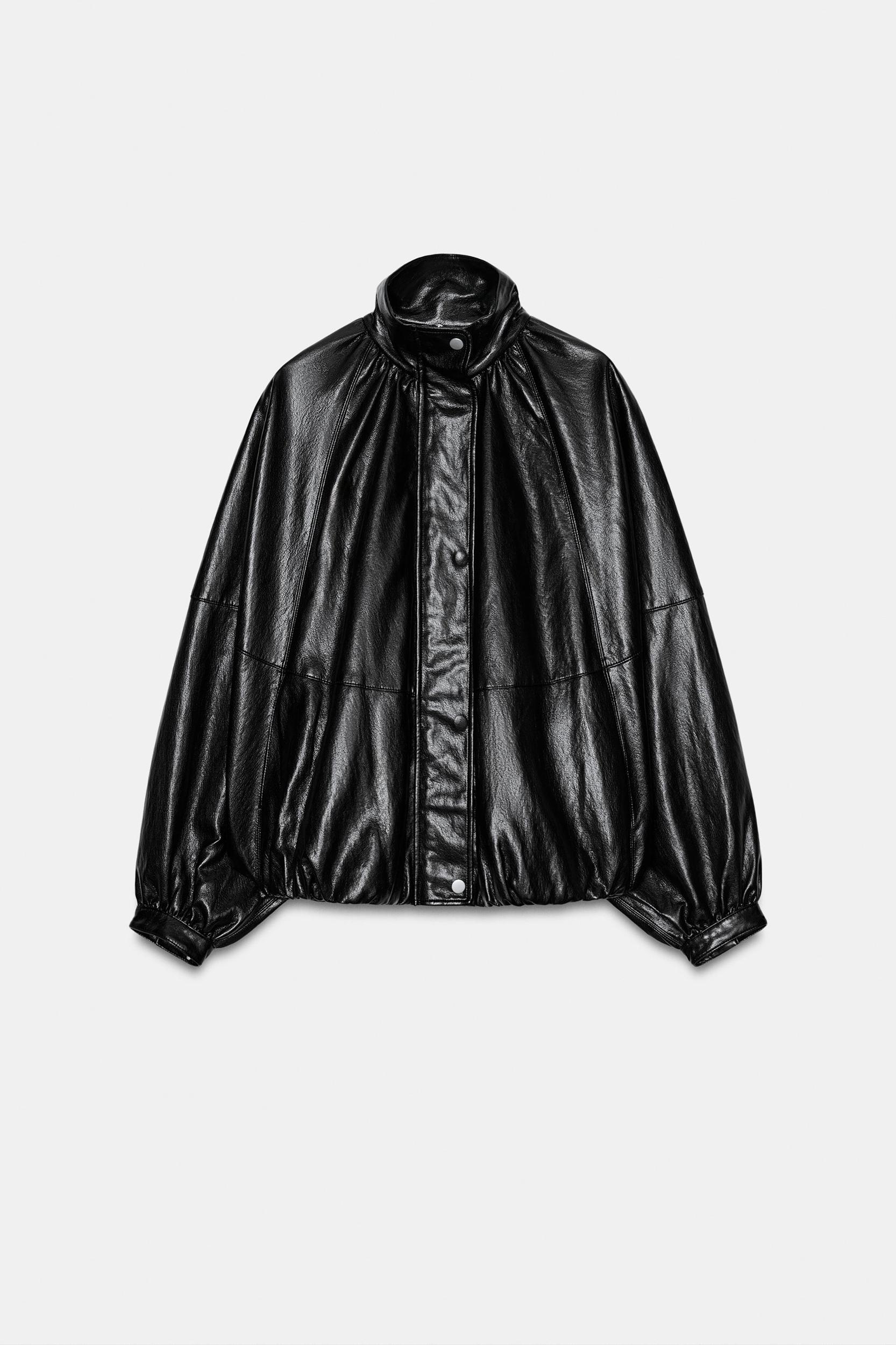 ZW COLLECTION FAUX LEATHER BOMBER JACKET Product Image