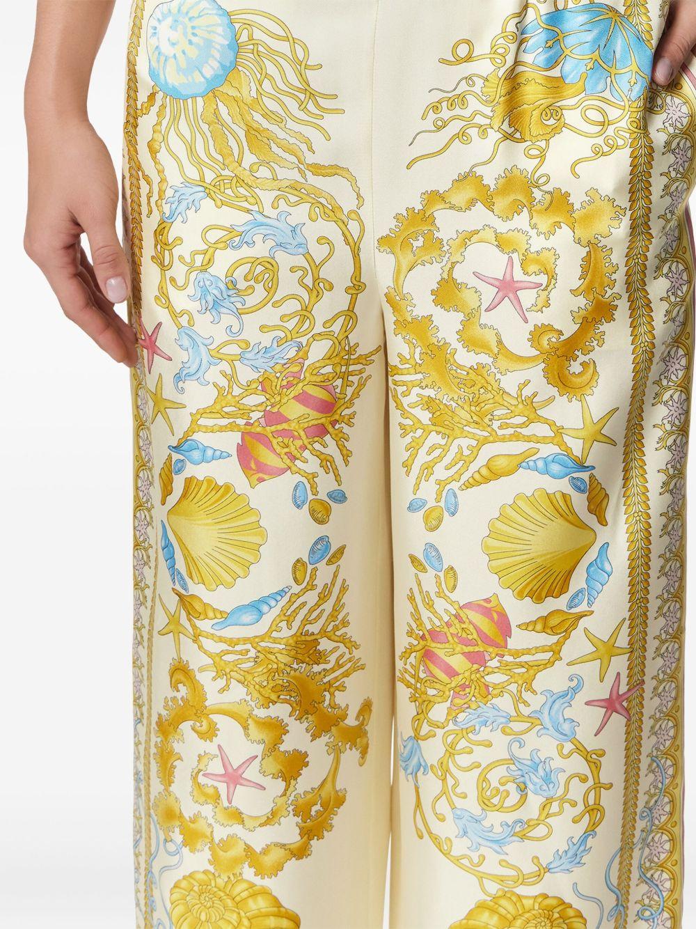 Underwater Barocco silk trousers Product Image