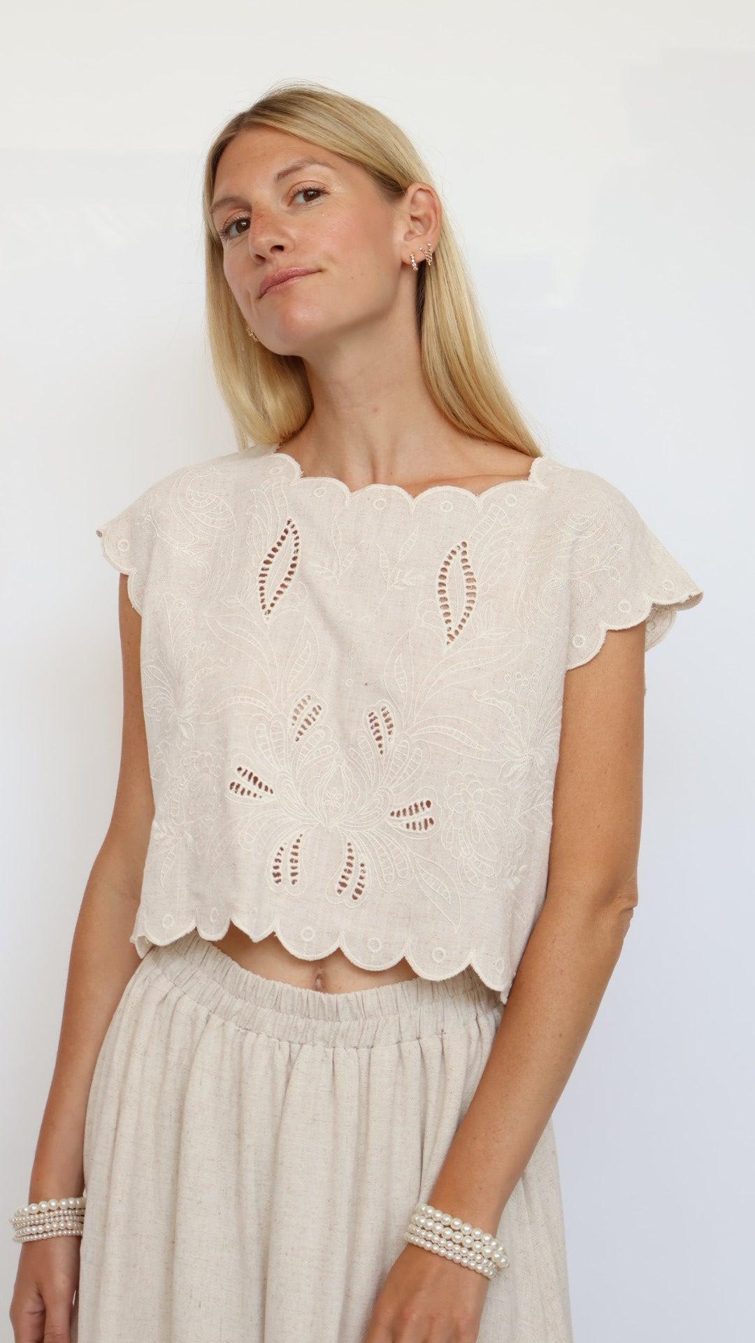 Scalloped Edge Crop Top Product Image