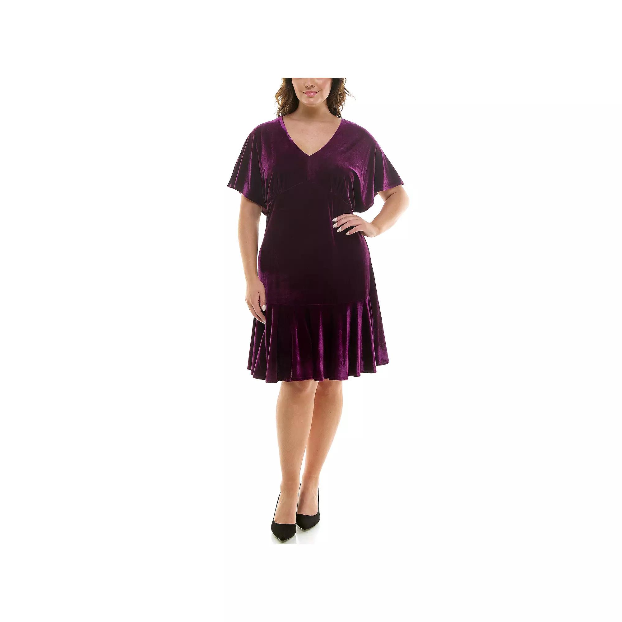 Plus Size Taylor Velvet Dolman Sleeve Dress, Women's, Size: 16 - Regular, Tanzanite Product Image