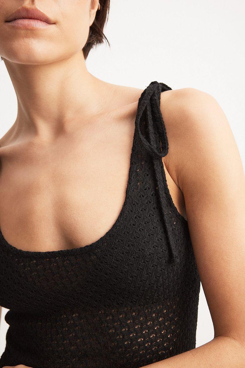 Crochet Strap Mini Dress Product Image