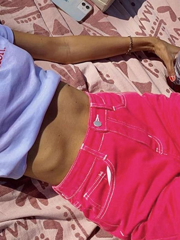 Stitched Detail Washed Boyfriend Jeans Product Image