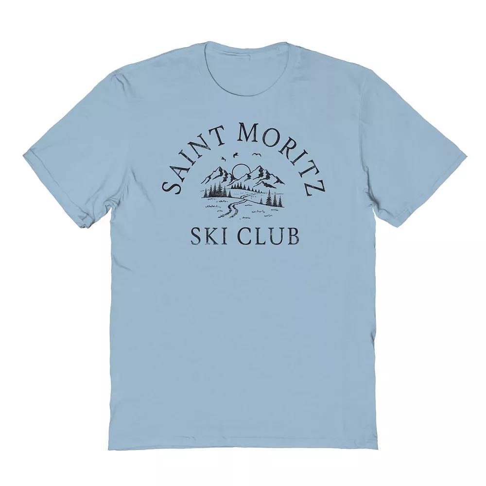 Men's COLAB89 by Threadless St Moritz Ski Graphic Tee, Size: XXL, Light Blue Product Image