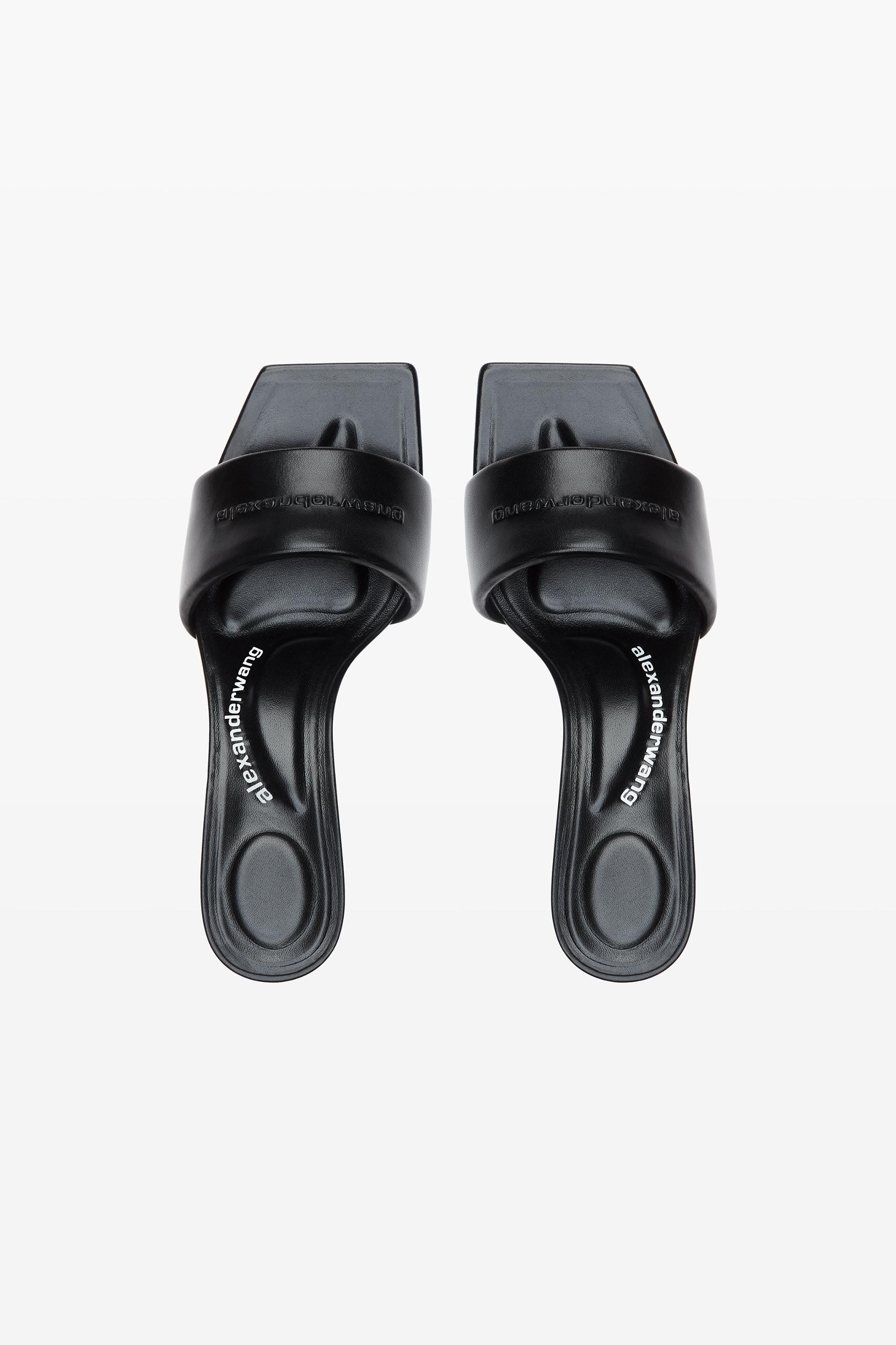 Black Lambskin Vic Sandals Product Image