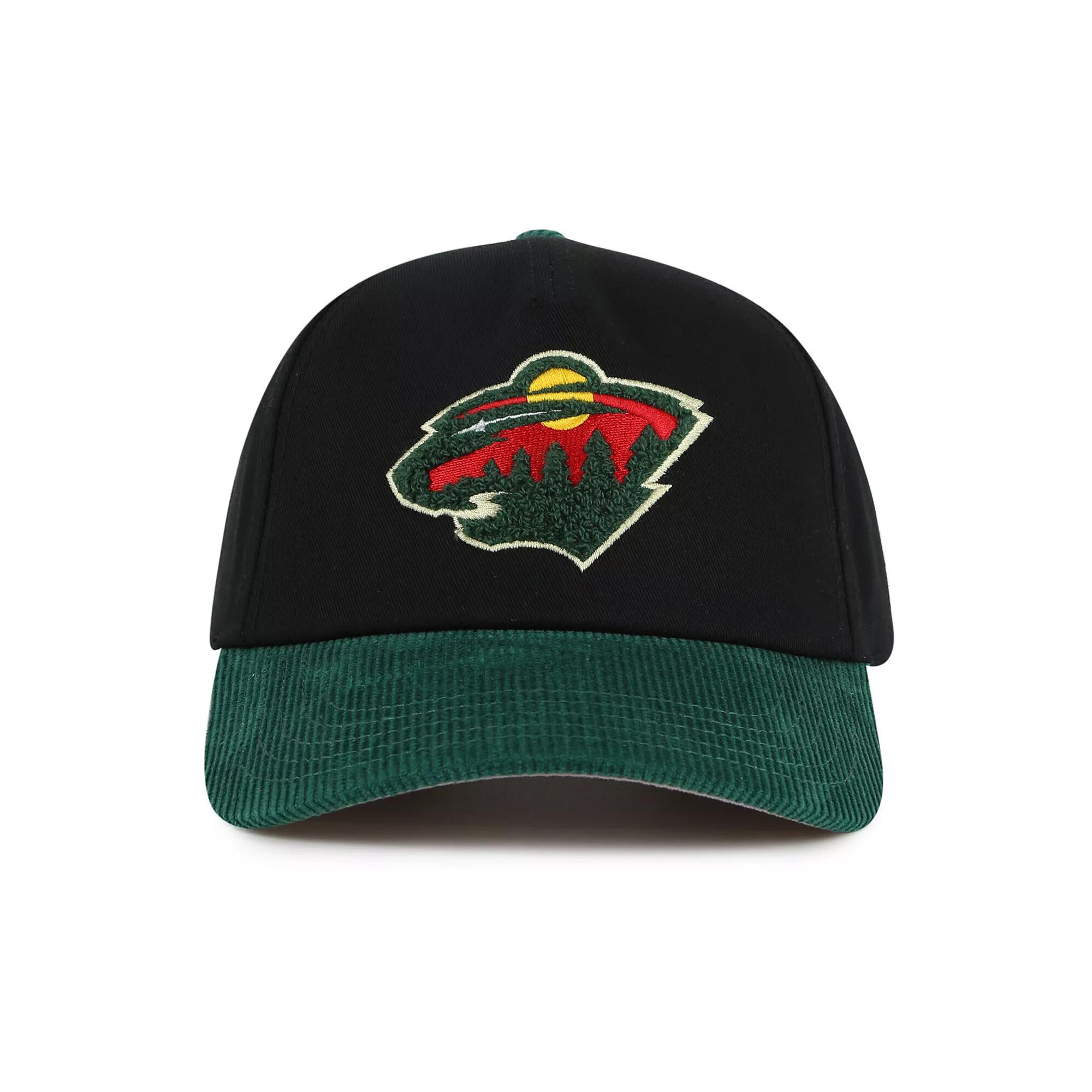 Men's American Needle Black/Green Minnesota Wild Burnett Adjustable Hat Product Image
