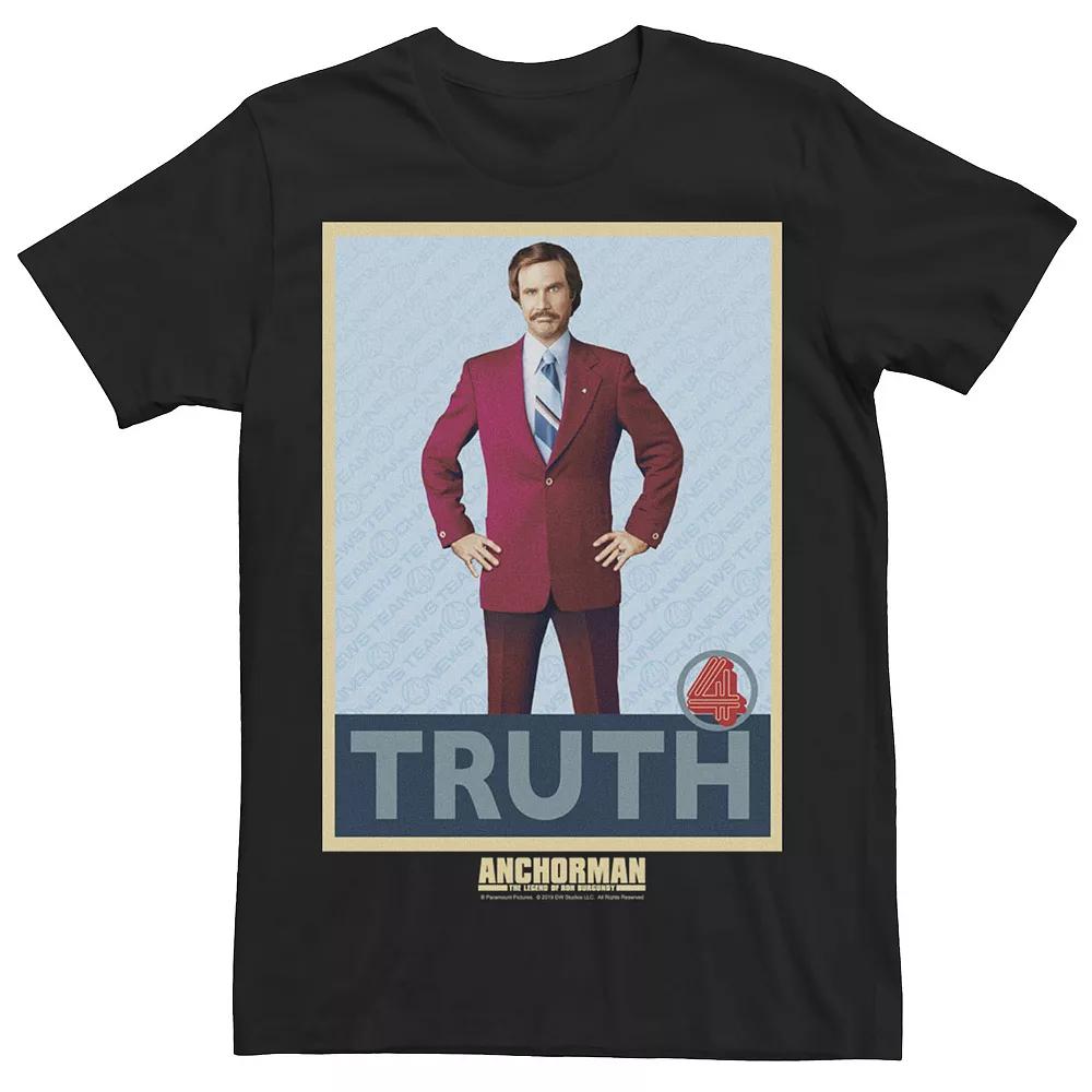 Men's Anchorman Ron Burgundy The Truth Portrait Tee,  Product Image