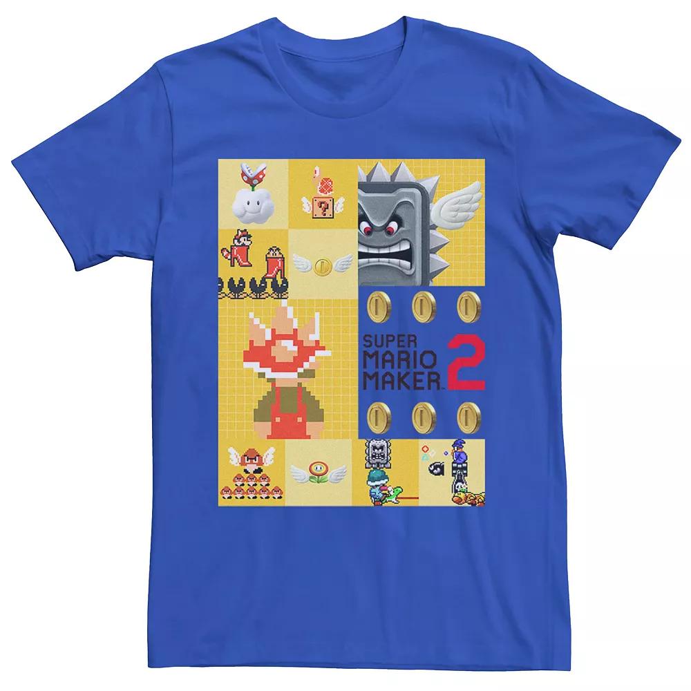 Men's Nintendo Super Mario Maker 2 Building Blocks Short Sleeve Tee, Size: XL, Royal Product Image