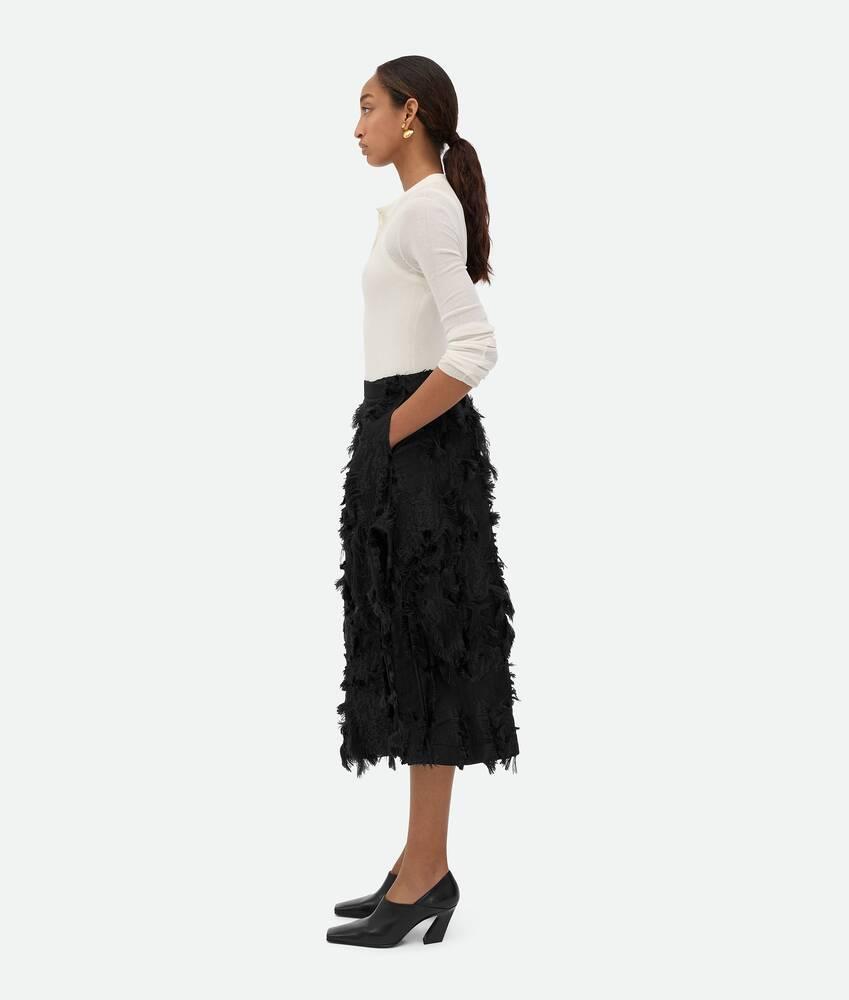 Women's Viscose Fil Coupe Skirt in Black Product Image
