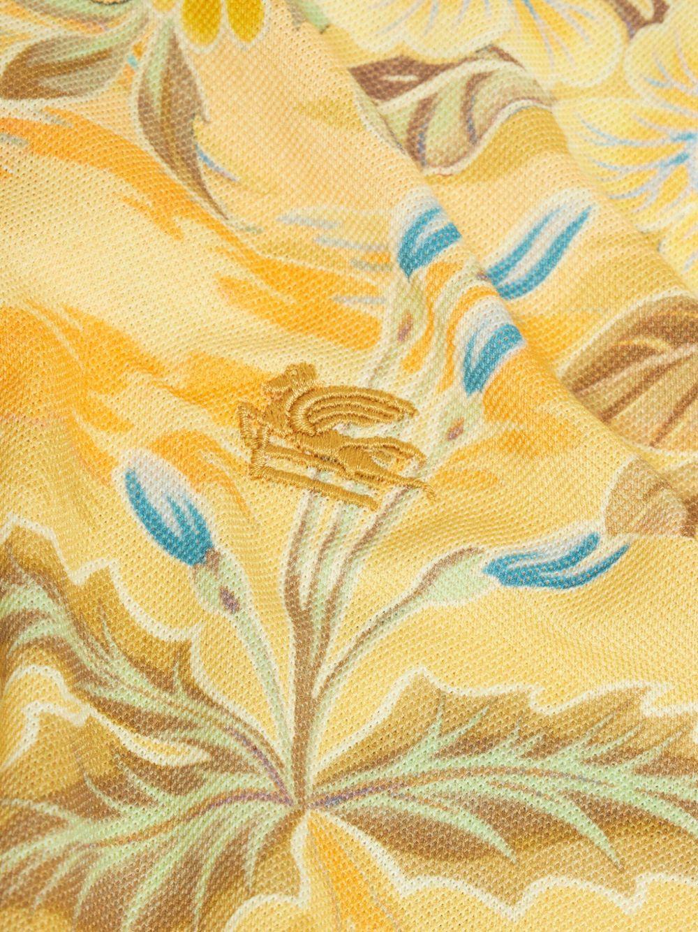 floral-print cotton polo shirt Product Image