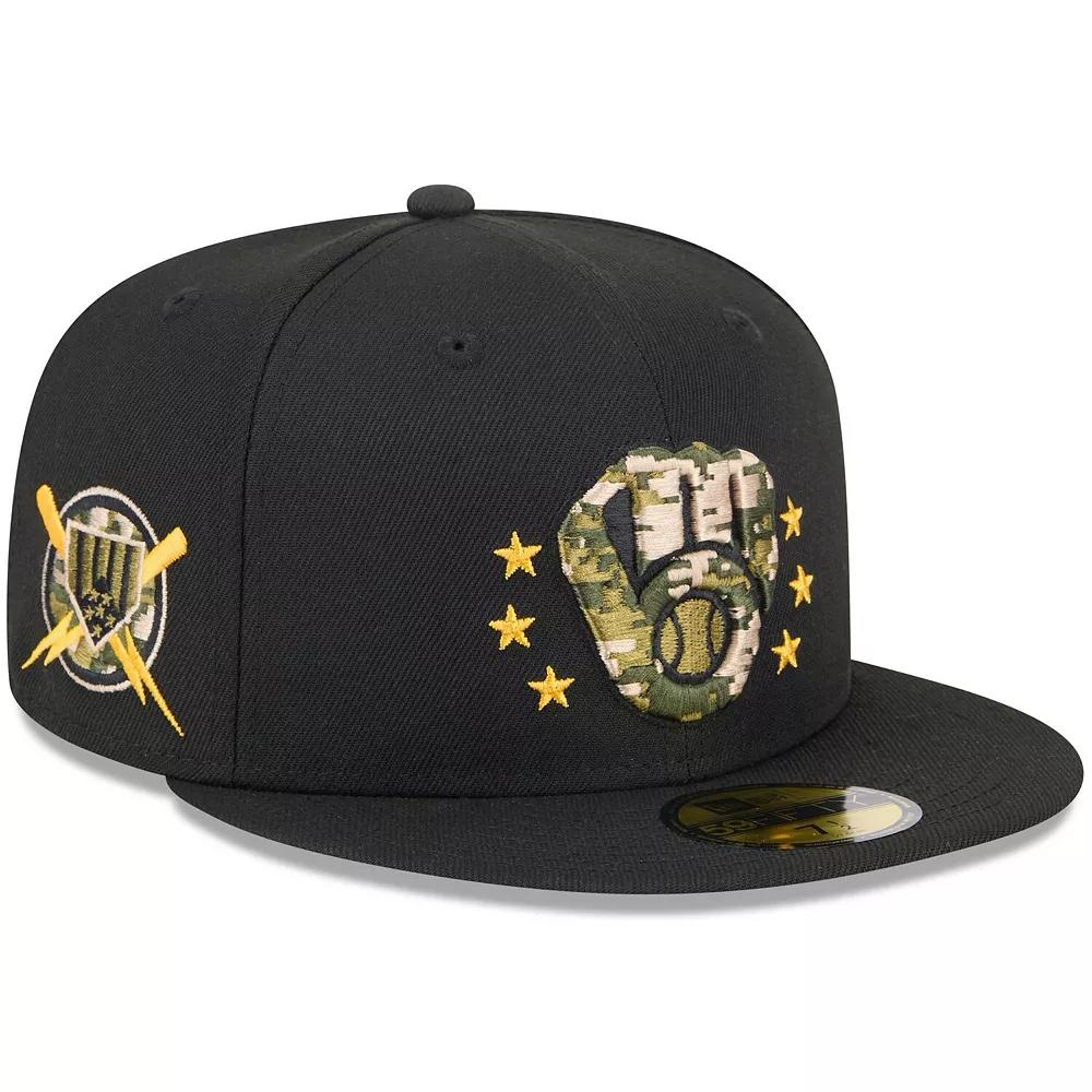 Men's New Era Black Cleveland Guardians 2024 Armed Forces Day On-Field 59FIFTY Fitted Hat,  Product Image