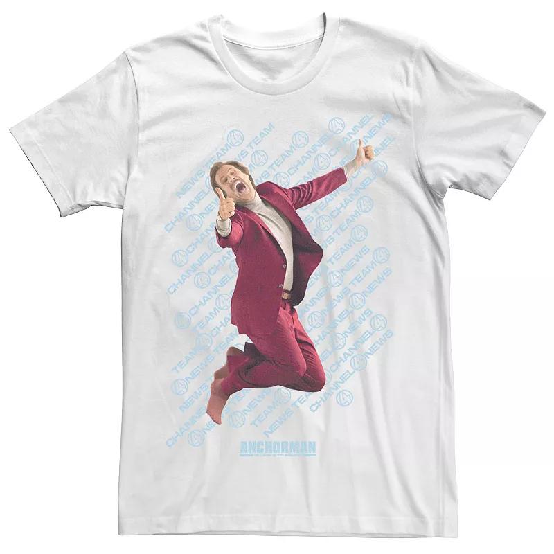 Men's Anchorman Ron Jumping For Joy Channel Four Logo Yellow Text Tee,  Product Image