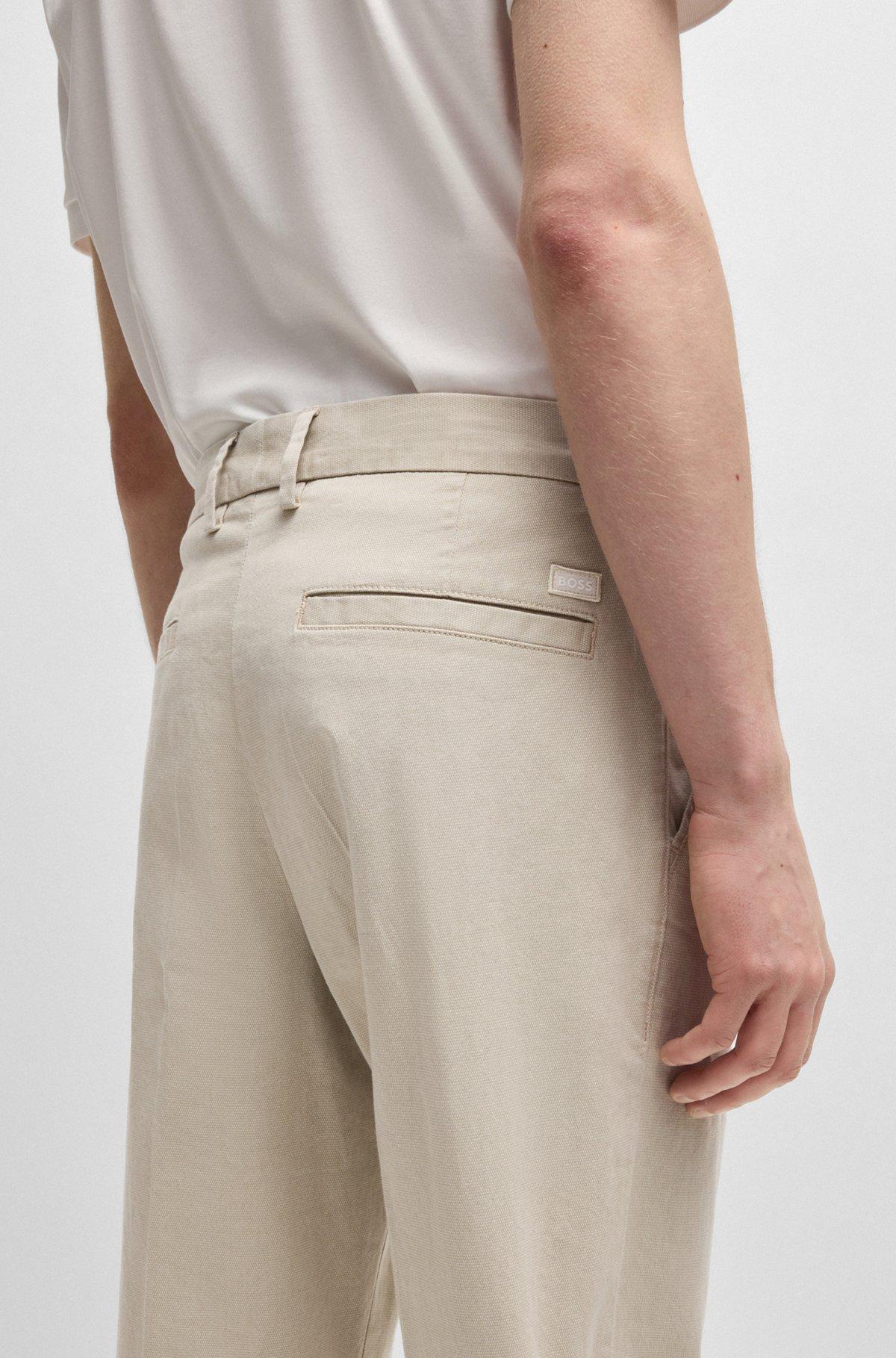 Regular-fit trousers in printed stretch cotton Product Image