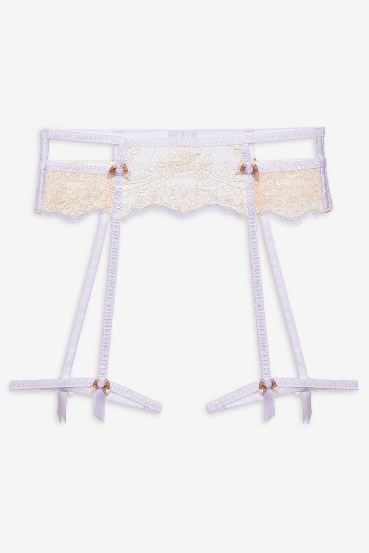 Victoria Lace Garter Belt — Cream Product Image