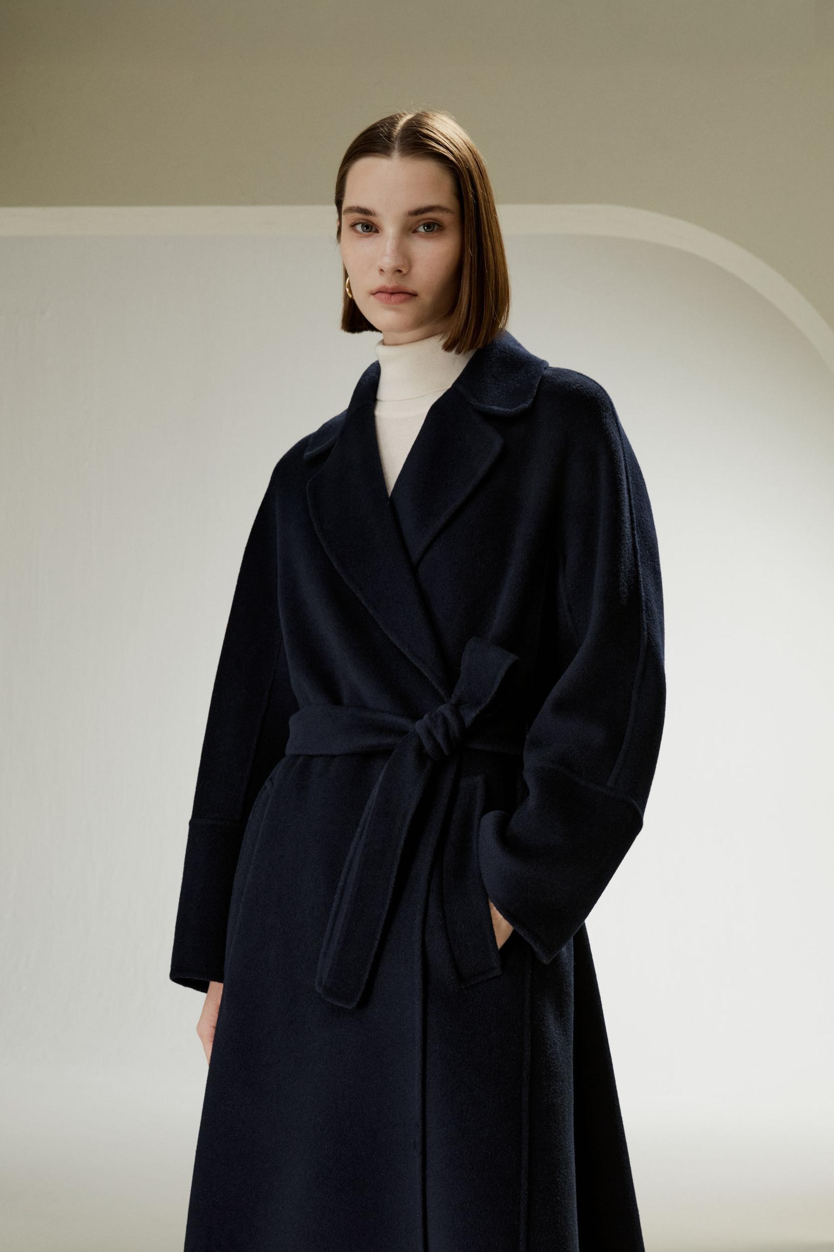 Double-faced Wool-blend Robe Coat Product Image