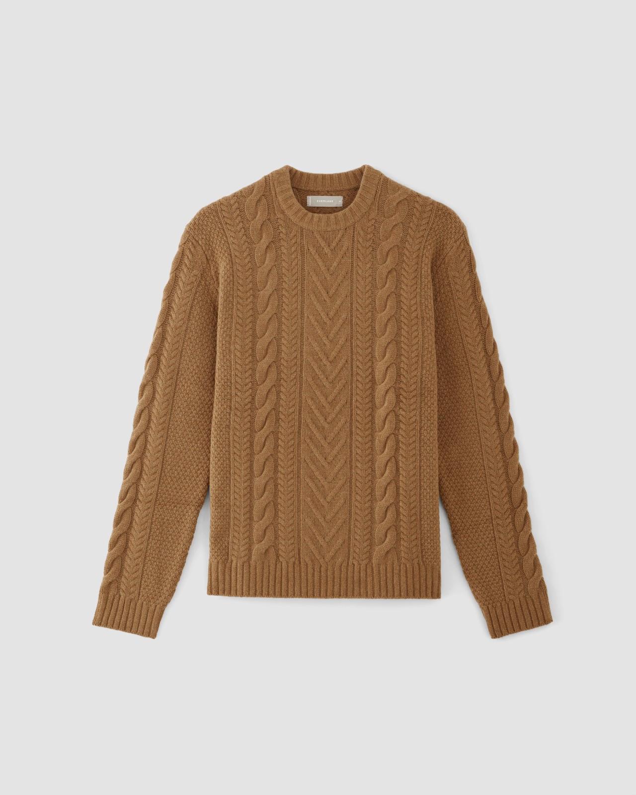 Mens Felted Merino Cable-Knit Crew Sweater by Everlane Product Image