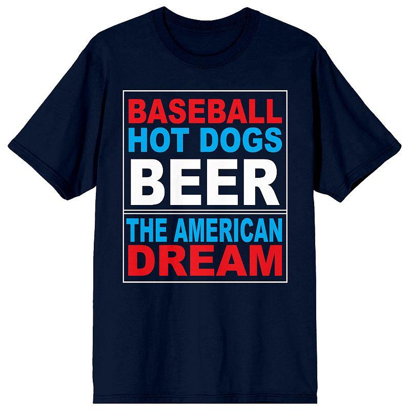 Men's Americana Baseball Hot Dogs Graphic Tee,  Product Image
