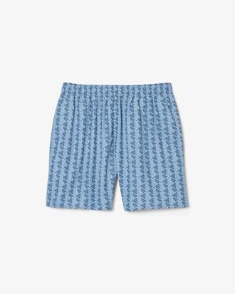 Mid Length Monogram Print Swim Trunks Product Image