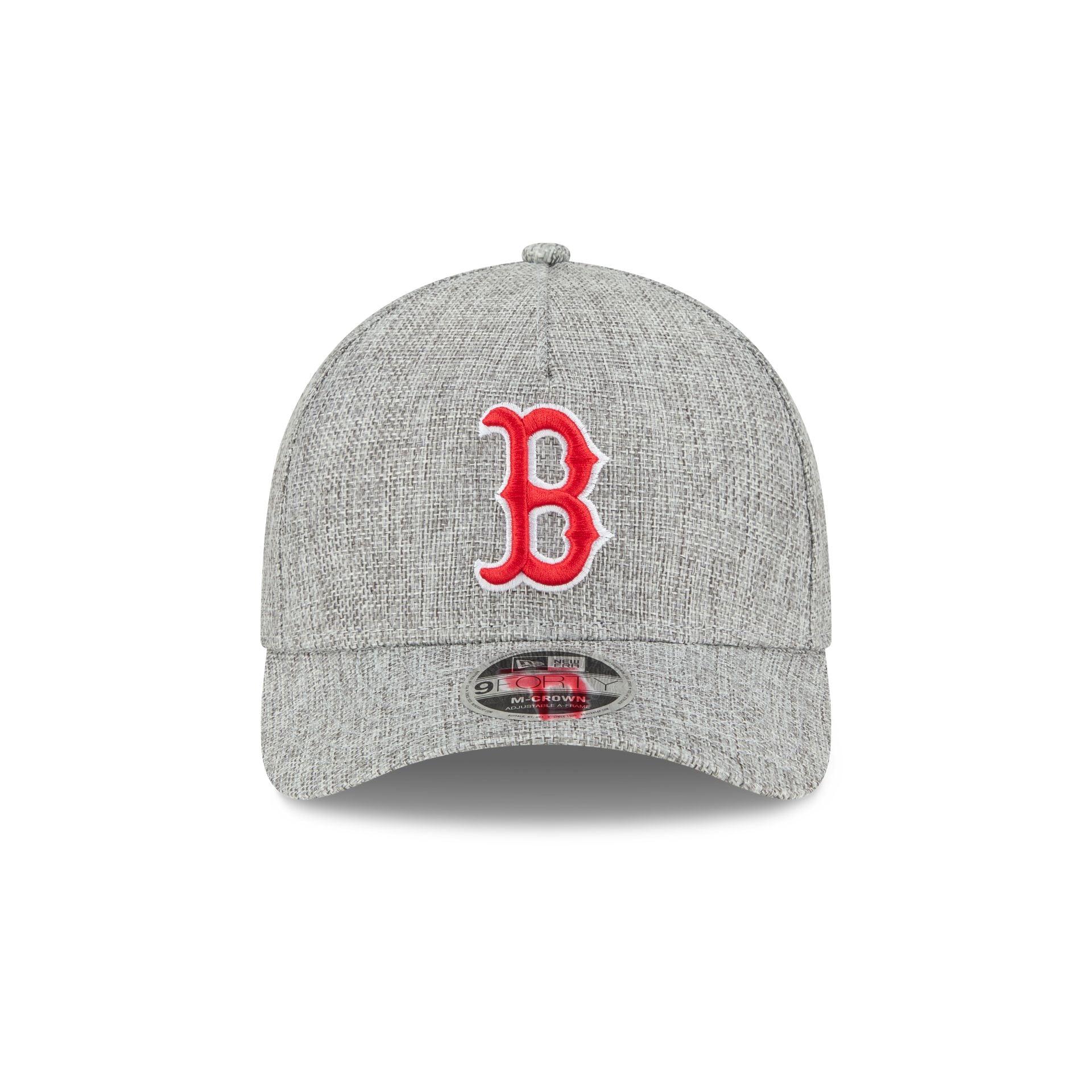 Boston Red Sox Cotton Weave Gray 9FORTY M-Crown A-Frame Snapback Hat Male Product Image