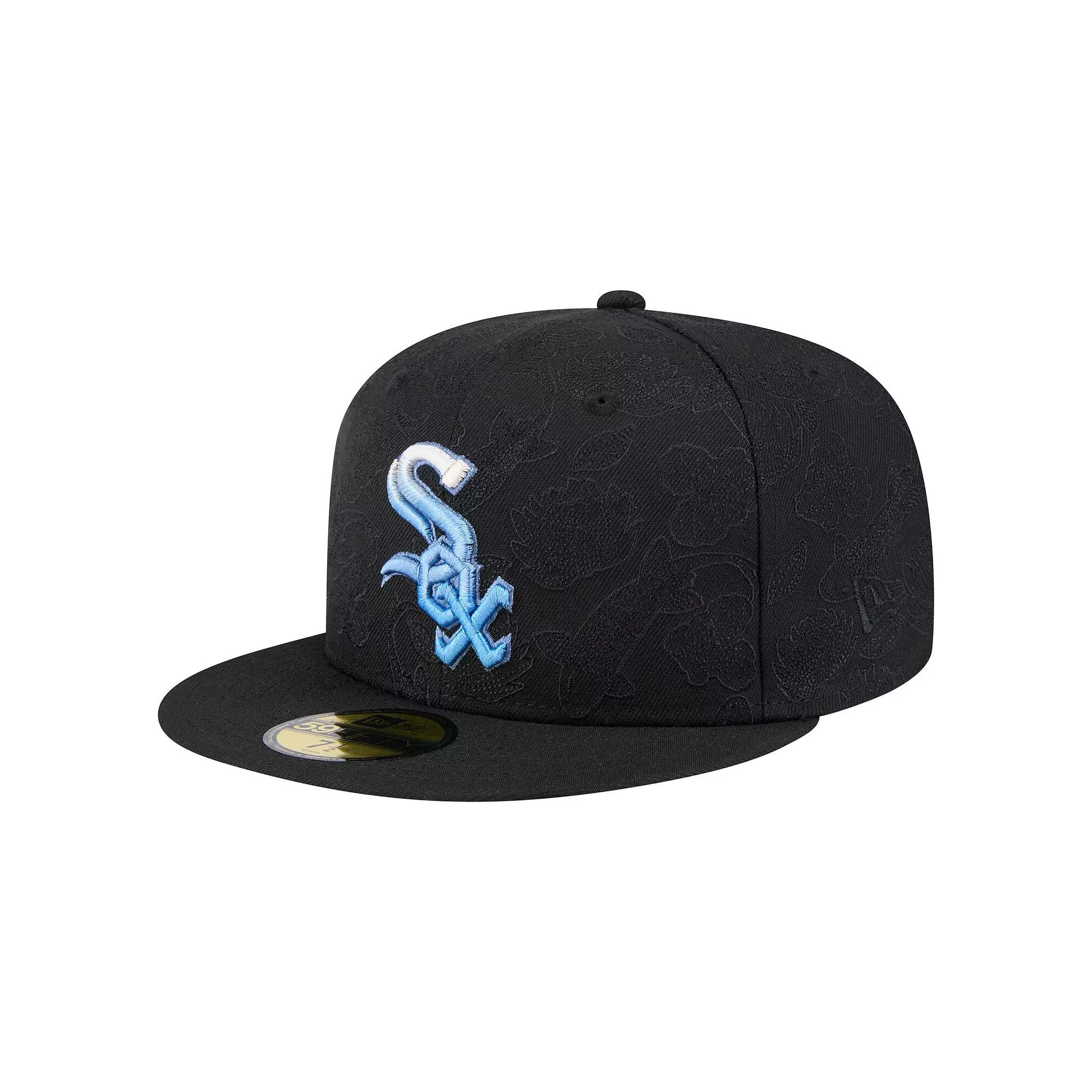 Men's New Era Black Chicago White Sox Tonal Koi 59FIFTY Fitted Hat, Size: 7 5/8 Product Image